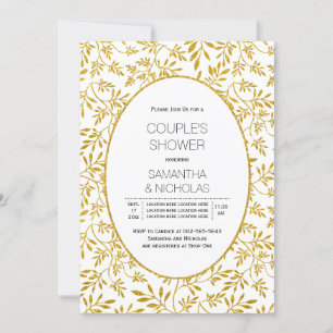 Moderner Goldmedaille-Glitzer verlasse Hochzeitsdu Einladung