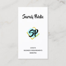 Moderner Goldmindestwert mit Monogramm blauer Quad