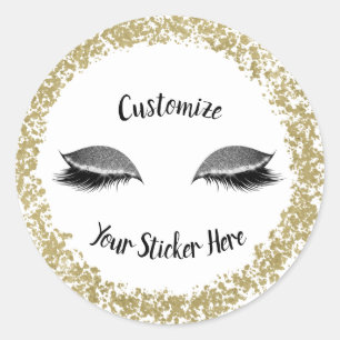 Moderner Goldring Silber Glitter Make-up Wimpern Runder Aufkleber