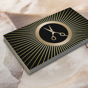 Moderner Goldschere Friseursalon Visitenkarte