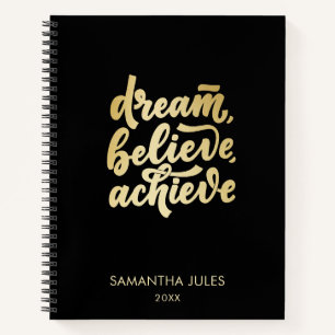 Moderner Goldtraum soll Motivierend werden Notizbuch