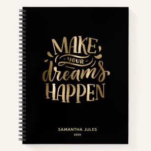 Moderner Goldtraum soll Motivierend werden Notizbuch