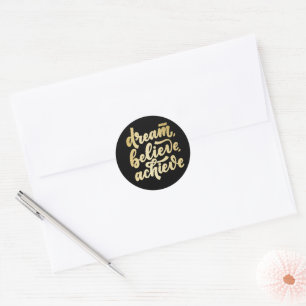 Moderner Goldtraum soll Motivierend werden Runder Aufkleber