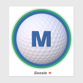 Moderner Golf Ball personalisieren Monogram Letter Aufkleber