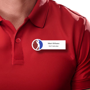 Moderner Golf-Profi-Instructor-Themenname-Tag Namensschild