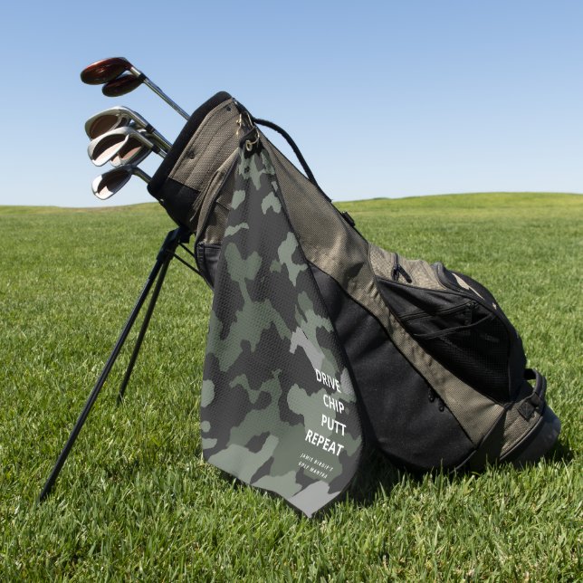MODERNER GOLF VATER'S DRIVE CHIP PUTT WIEDERHOLEN GOLFHANDTUCH (Gras)