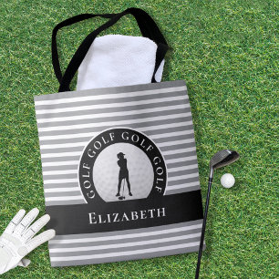Moderner Golfer-Monogramm Schwarz Grau Sport