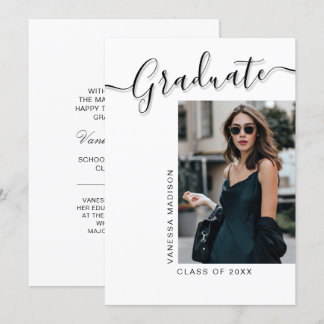 Moderner Grad | 1 Foto Elegantes Skript Ankündigung