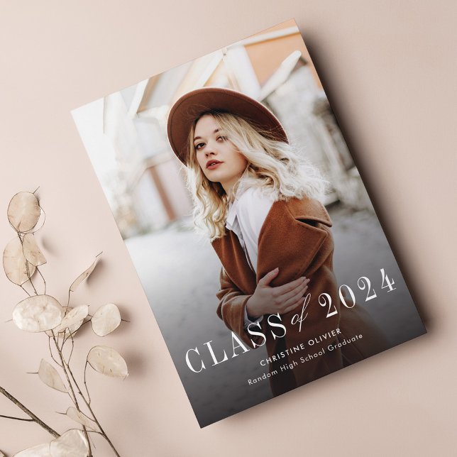 Moderner Grad Foto Abschluss Ankündigung (Grad Photo 2024 Graduation Announcement)