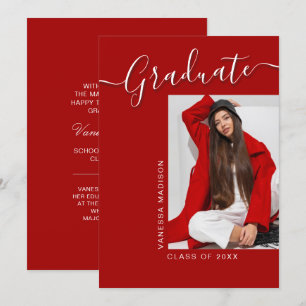 Moderner Grad Rotes 1 Foto Elegantes Skript Ankündigung