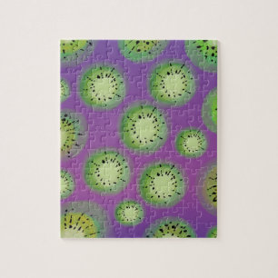 Moderner Gradient und Kiwi Frucht Purpur Puzzle
