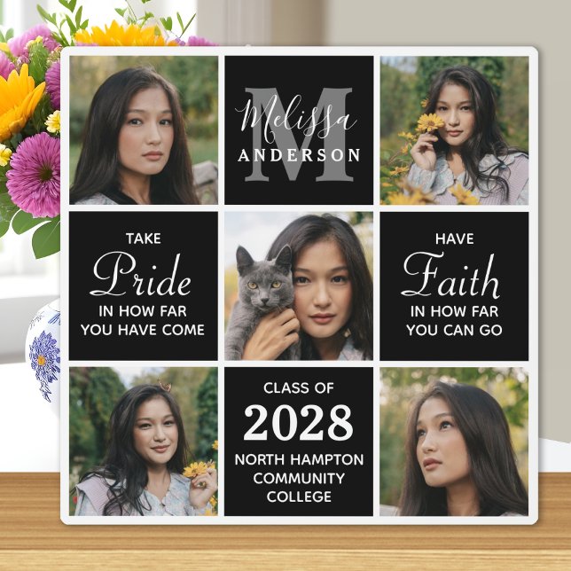 Moderner Graduate 5 Foto Collage Black Abschluss Fotoplatte (Von Creator hochgeladen)