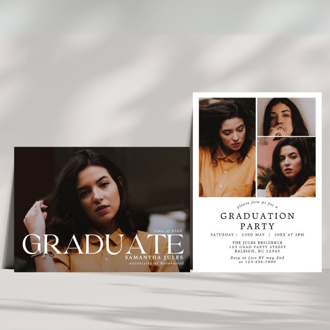 Moderner Graduate Foto Abschluss Einladung (Von Creator hochgeladen)