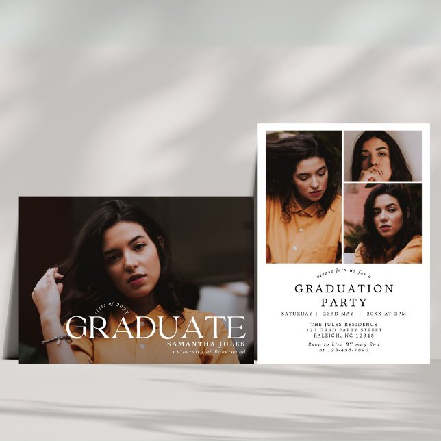 Moderner Graduate Foto Abschluss Einladung (Von Creator hochgeladen)
