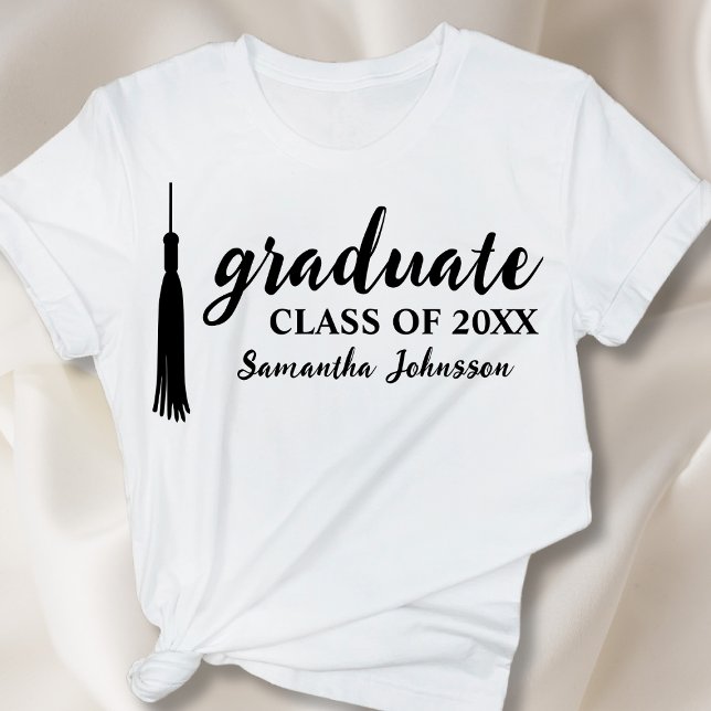 Moderner Graduate Name Personalisiert 2024 Abschlu T-Shirt (Modern Graduate Name Personalized 2024 Graduation T-Shirt)