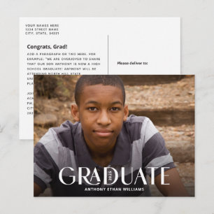 Moderner Graduate Simple Overlay Foto Abschluss Postkarte