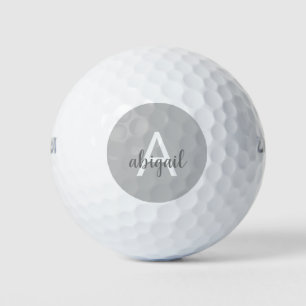 Moderner Graue, moderne Monogramm-Name Golfball