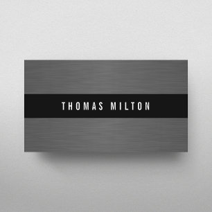 Moderner grauer falscher Metall-Schwarzstreifen Be Visitenkarte