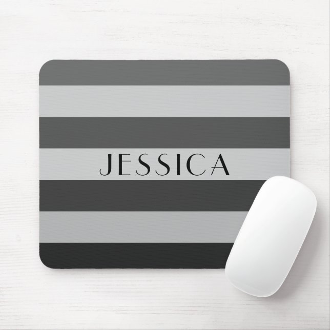 Moderner grauer Name Mousepad (Mit Mouse)