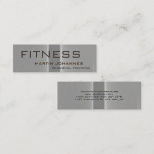 Moderner grauer Personal Trainer Fitnessstudio Bod Mini Visitenkarte