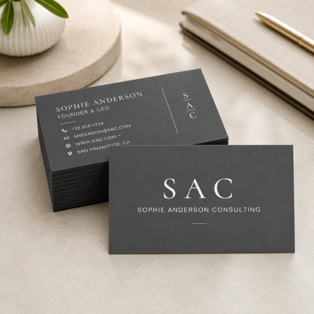 Moderner grauer professioneller Berater Visitenkarte (Modern Gray Professional Consultant Business Card)
