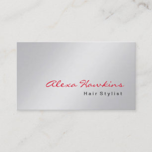 Moderner Grauer Roter Haar Stylist Makeup Artist Visitenkarte