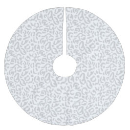 Moderner Grauer und weißer Schneeleopard Weihnacht Polyester Weihnachtsbaumdecke