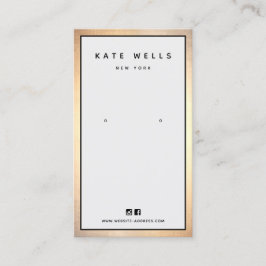 Moderner Gray Gold Border Earring Display Holder Visitenkarte