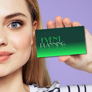 Moderner Green Gradient Mirror Schriftart Classic Visitenkarte
