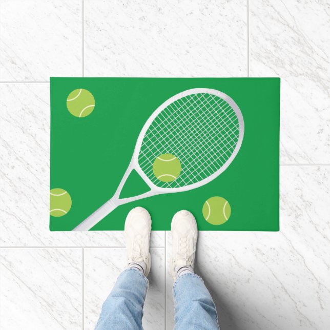 Moderner Green Tennis Racket Ball Fußmatte (Indoor)