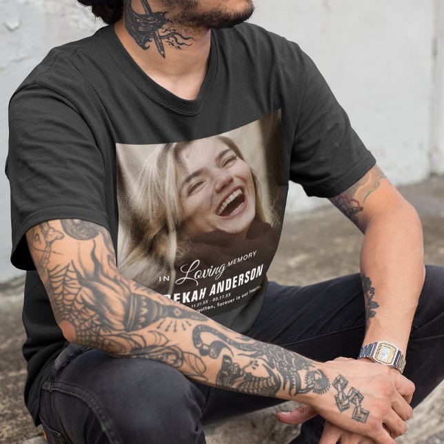 Moderner Großer Foto Beerdigungsdenkmal T - Shirt (Von Creator hochgeladen)