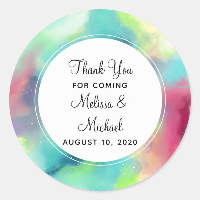 Moderner Grün- und Rothalsnebel Runder Aufkleber (Vorderseite)