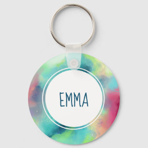 Moderner Grün- und Rothalsnebel Schlüsselanhänger