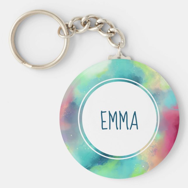 Moderner Grün- und Rothalsnebel Schlüsselanhänger (Vorne)