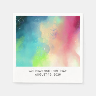 Moderner Grün- und Rothalsnebel Serviette