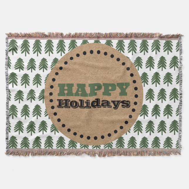 Moderner Grün-Weiß-Weihnachtsbaum Decke (Vorderseite)