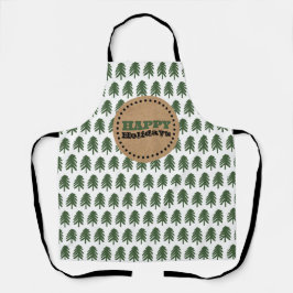 Moderner Grün-Weiß-Weihnachtsbaum Schürze