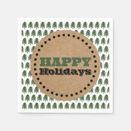 Moderner Grün-Weiß-Weihnachtsbaum Serviette