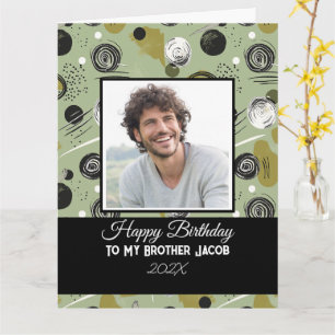 Moderner Grüner Boho-Abstrakter Bruder-Geburtstag Karte
