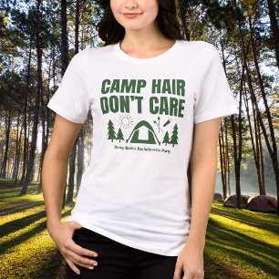 Moderner grüner Camping Junggesellinnenabschied Wo Tri-Blend Shirt