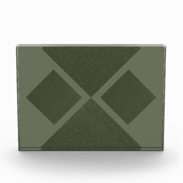Moderner grüner Diamant-Foto Fotoblock (Vorderseite)