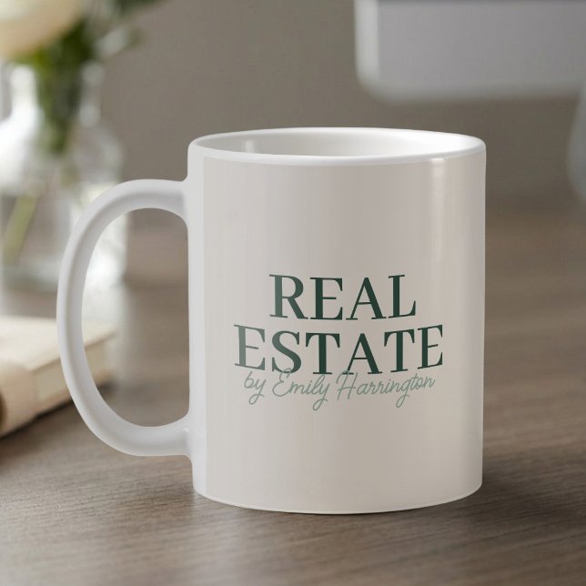 Moderner grüner Immobilienmakler Kaffeetasse (Von Creator hochgeladen)