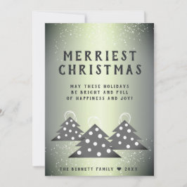 Moderner Grüner Metallweihbaum Merriest Feiertagskarte