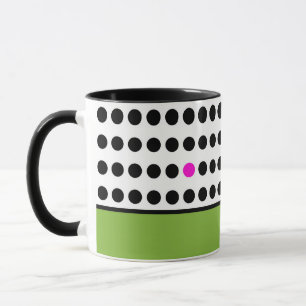 Moderner, grüner Polka-Dots-Farbblock Tasse