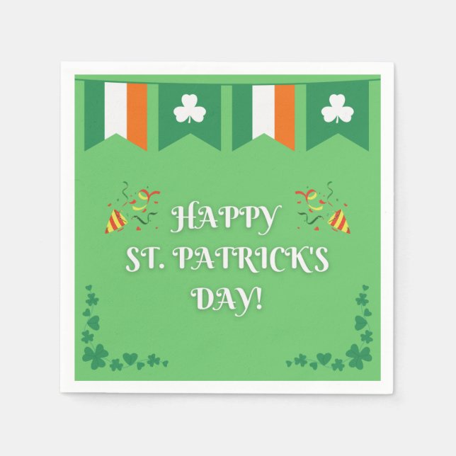 Moderner Grüner St. Patrick's Day Serviette (Vorderseite)