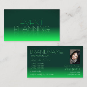 Moderner grüner strahlender Chic Schriftart mit Fo Visitenkarte