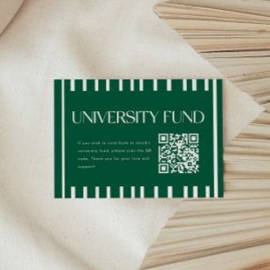 Moderner Grüner Universitätsfonds QR-Code Abschlus Begleitkarte