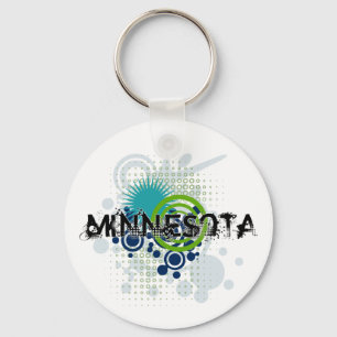 Moderner Grunge-Halbtonminnesota-Schlüsselanhäng Schlüsselanhänger