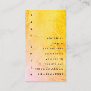 Moderner Grunge mit vertikalem Text Visitenkarte