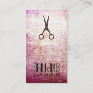 moderner Grungerosa Hairstylist-Haar-Stylist Visitenkarte